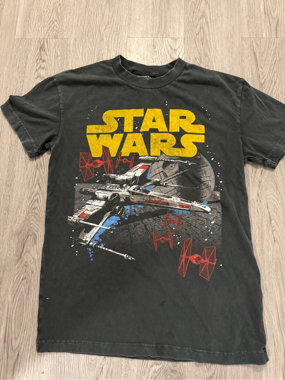 Abercrombie & Fitch Black Star Wars Graphic Tee with Yellow Logo